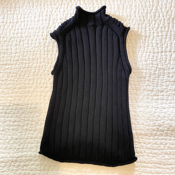 Theory Moving Rib Shell Sweater Looped Cotton Sleeveless Top Size S - Picture 3 of 9